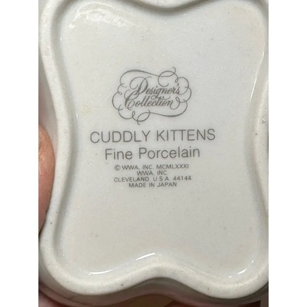 Designers collection: cuddly kittens trinket dish candle plate jewelry plate